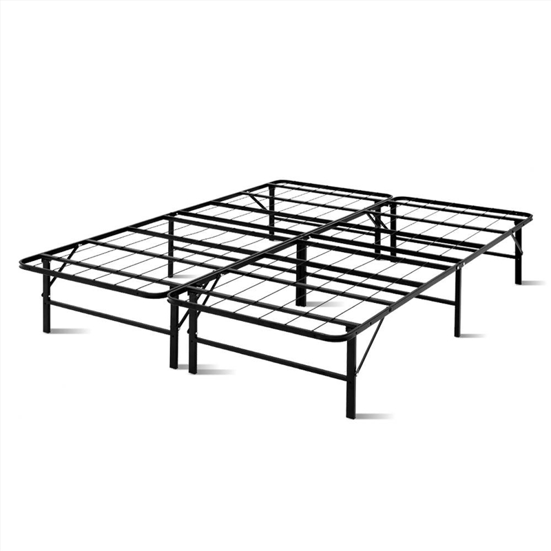 Artiss Folding Queen Metal Bed Frame - Black/Product Detail/Homewares