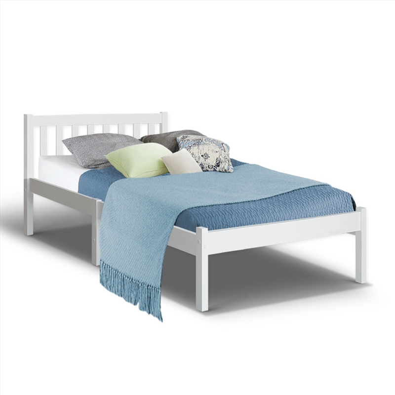 Single Size Wooden Bed Frame - White/Product Detail/Homewares