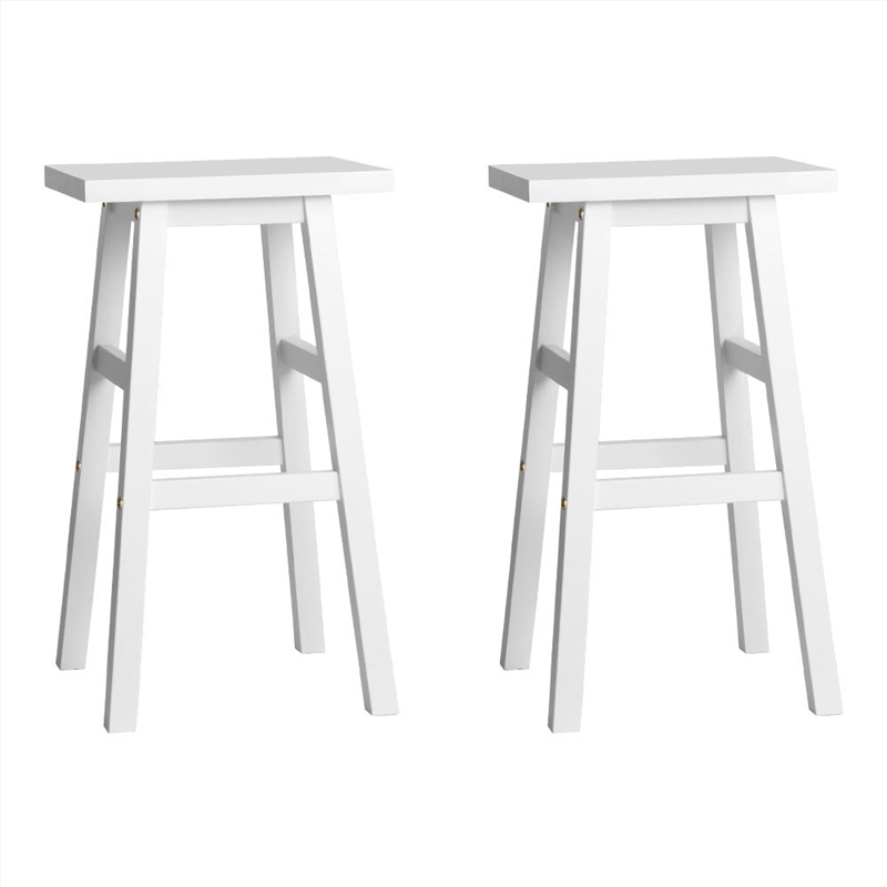 Artiss Set of 2 Beech Wood Bar Stools - White/Product Detail/Homewares