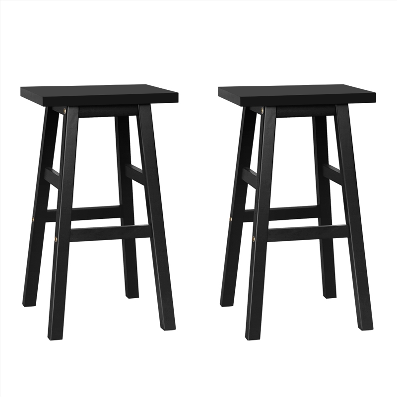 Artiss Set of 2 Beech Wood Bar Stools - Black/Product Detail/Homewares