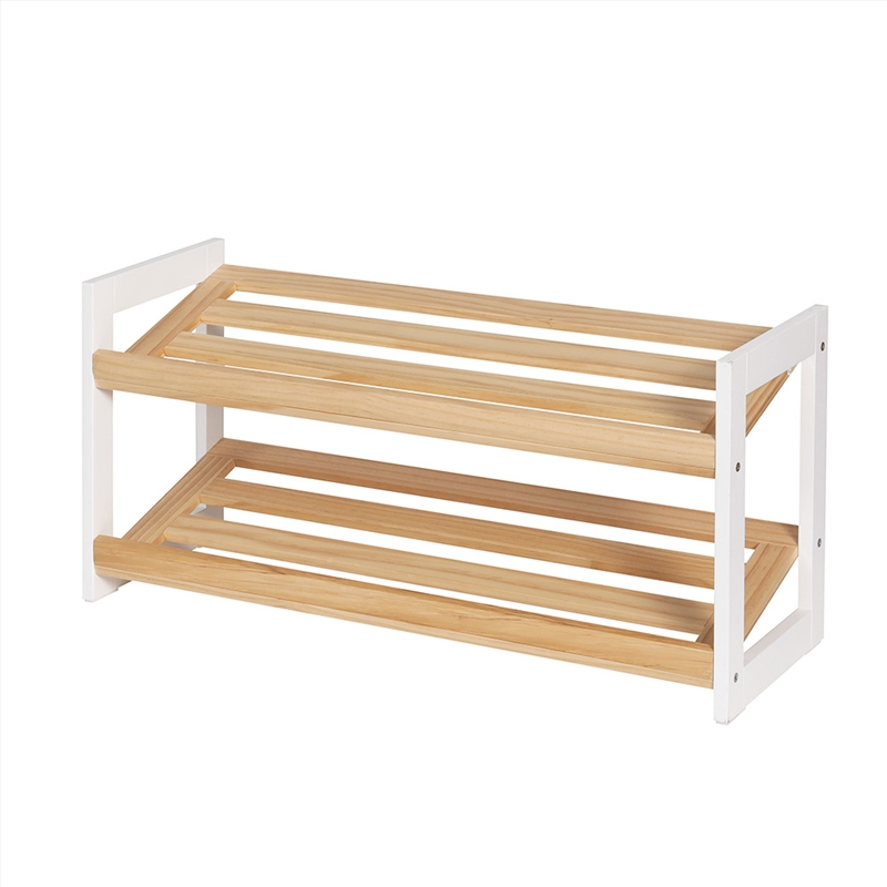 Artiss Shoe Rack Wooden Storage 2 Tier Tilted Shelves Stand Organizer Kara/Product Detail/Homewares