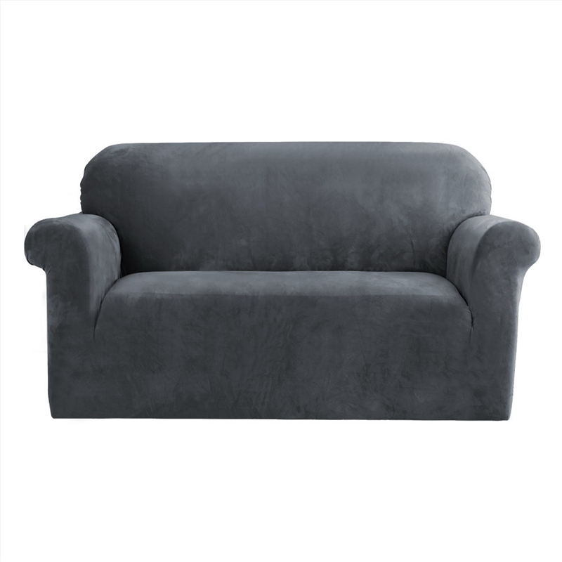 Artiss Velvet Sofa Cover Plush Couch Cover Lounge Slipcover 2 Seater Grey/Product Detail/Homewares