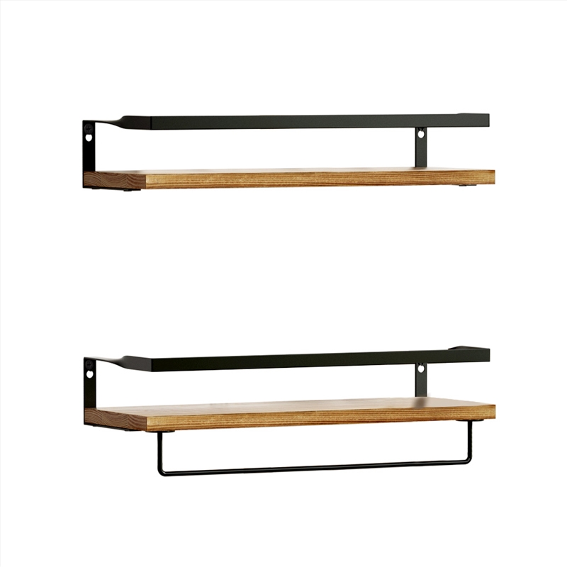 Artiss 2x Floating Wall Shelves Brackets Towel Rail Rack DIY Wall Mount Rack/Product Detail/Homewares