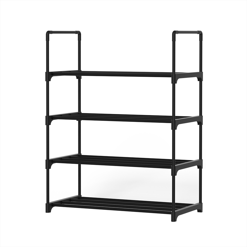 Artiss Shoe Rack Stackable Shelves 4 Tiers 55cm Shoes Storage Stand Black/Product Detail/Homewares