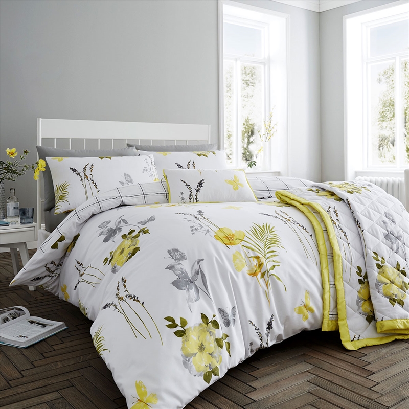 Flora Yellow Quilt Cover Set King/Product Detail/Manchester