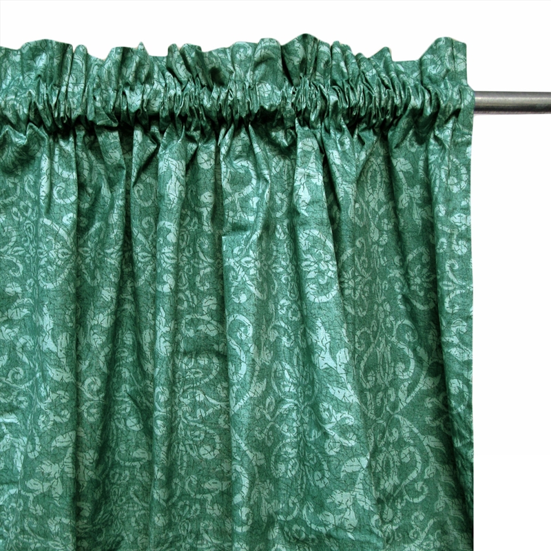 Pair of Polyester Cotton Rod Pocket Green Damask Curtains/Product Detail/Homewares