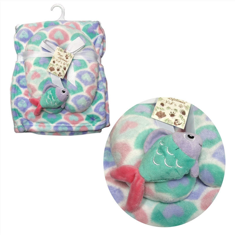 Baby Animal Coral Fleece Blanket + Pillow Fish/Product Detail/Manchester
