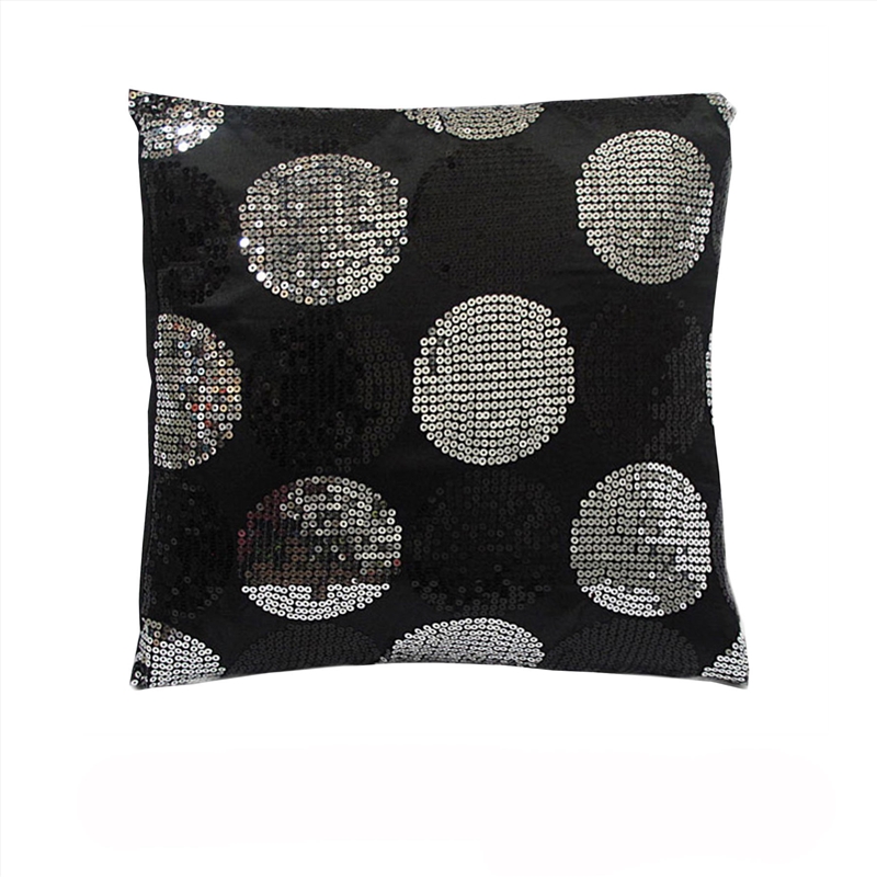 Sequined Black Silver Squared Filled Cushion/Product Detail/Cushions