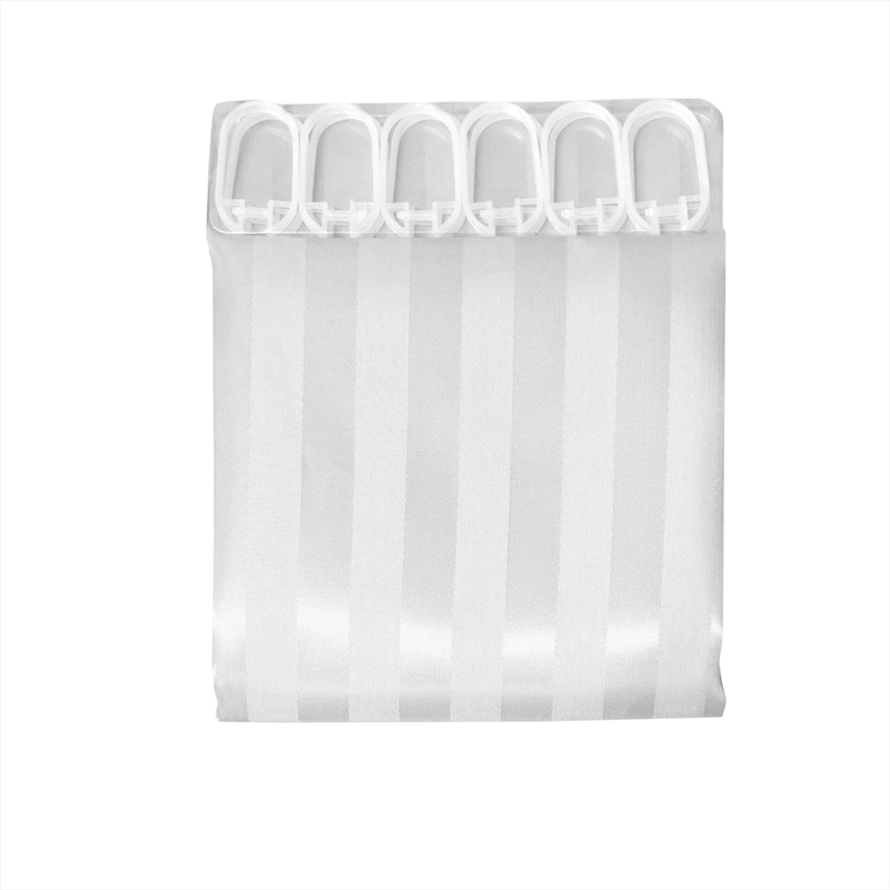 Jacquard Stripe Shower Curtain White/Product Detail/Homewares