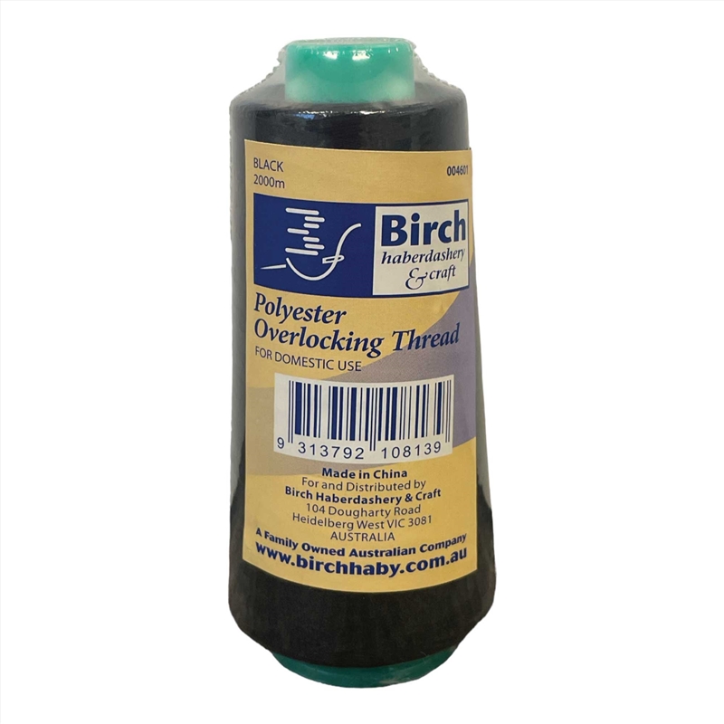 Black Overlocking Thread 2000m Polyester Birch Overlocker Cone Spool Sewing/Product Detail/Arts & Craft