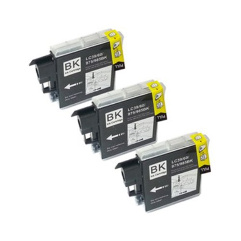 Compatible Premium Ink Cartridges LC39BK  Black Triple Pack - for use in Brother Printers/Product Detail/Stationery