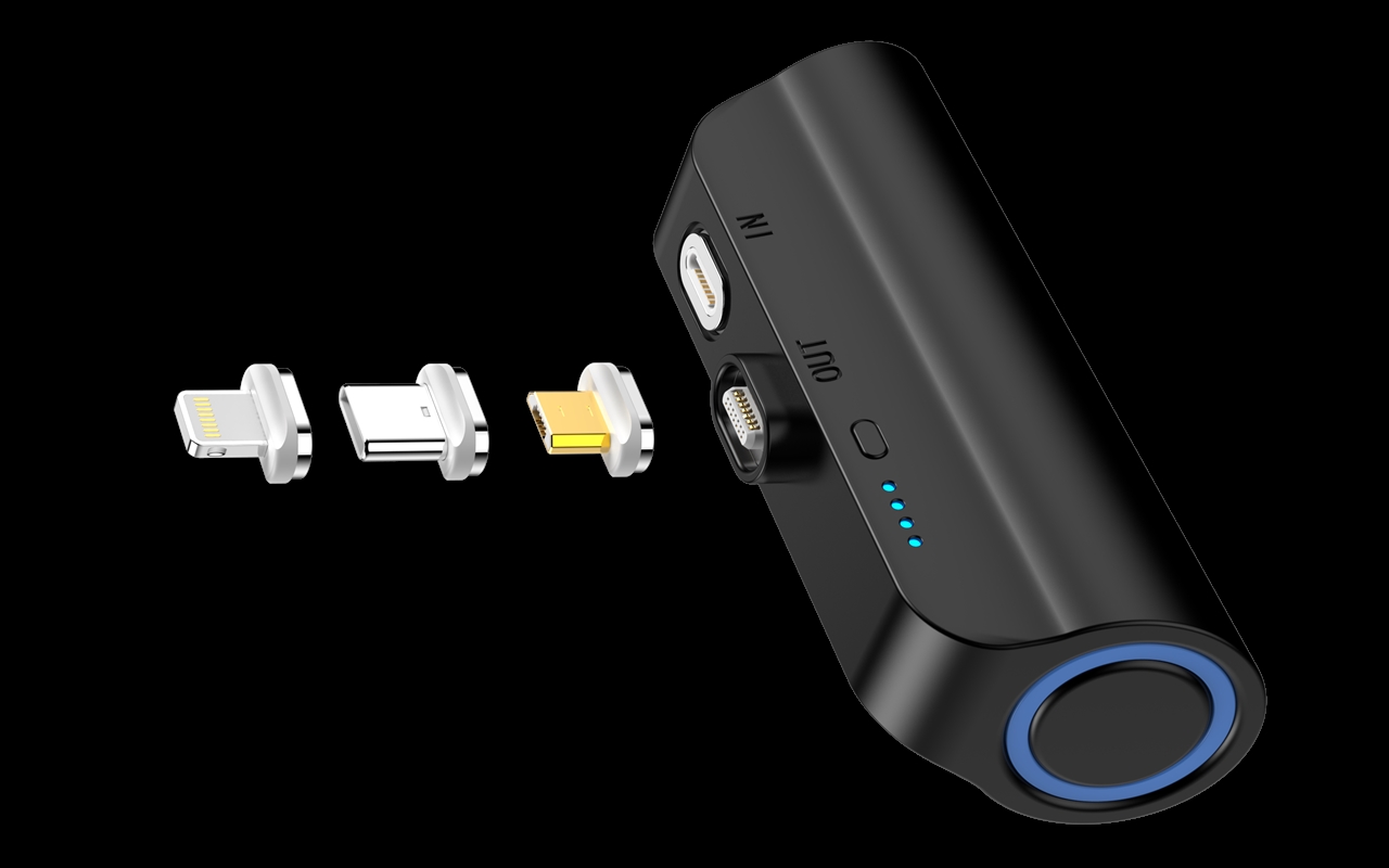 CHOETECH B660-BK 3000mAh Mini Power Bank with 3 Magnetic Connectors (Black)/Product Detail/Electronics