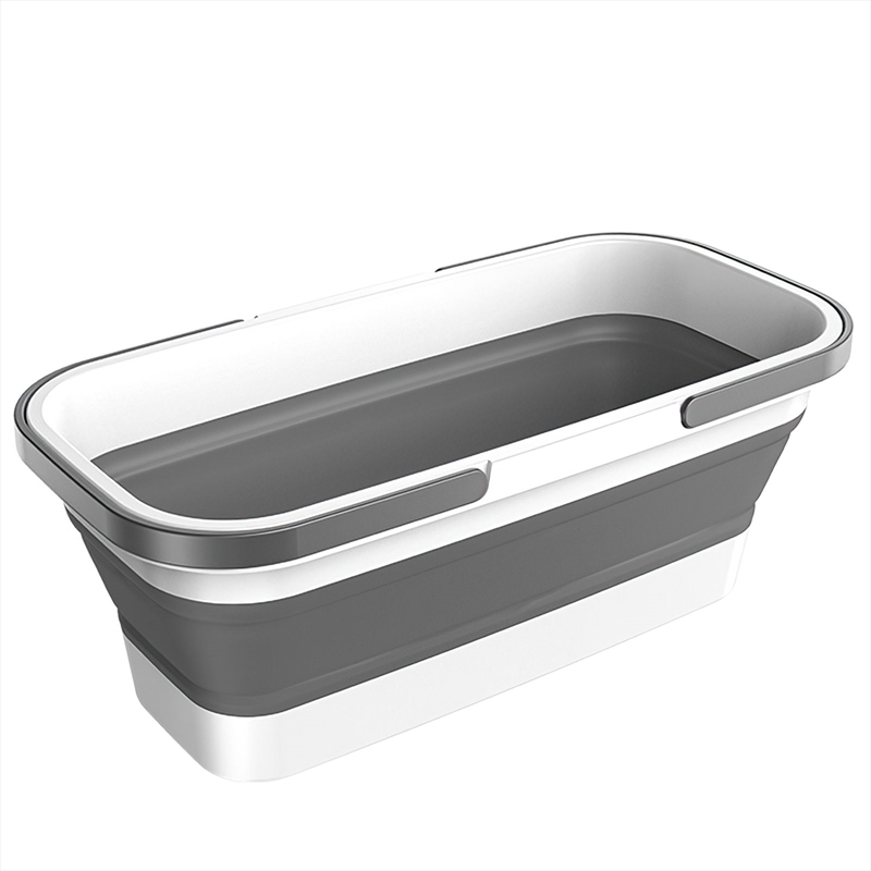 Cleanix Silicone Folding Bucket Household Mop Outdoor Portable Plastic Bucket Grey White/Product Detail/Homewares