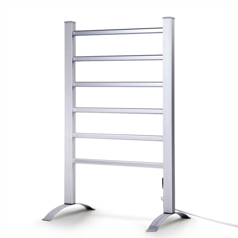 Devanti Electric Heated Towel Rail Rails Warmer Rack Aluminium 6 Bars/Product Detail/Homewares