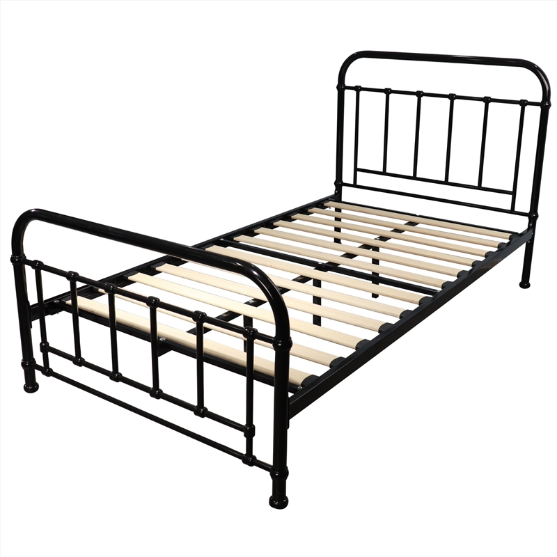 Metallica King Single Bed Size Metal Frame Platform Mattress Base - Black/Product Detail/Homewares