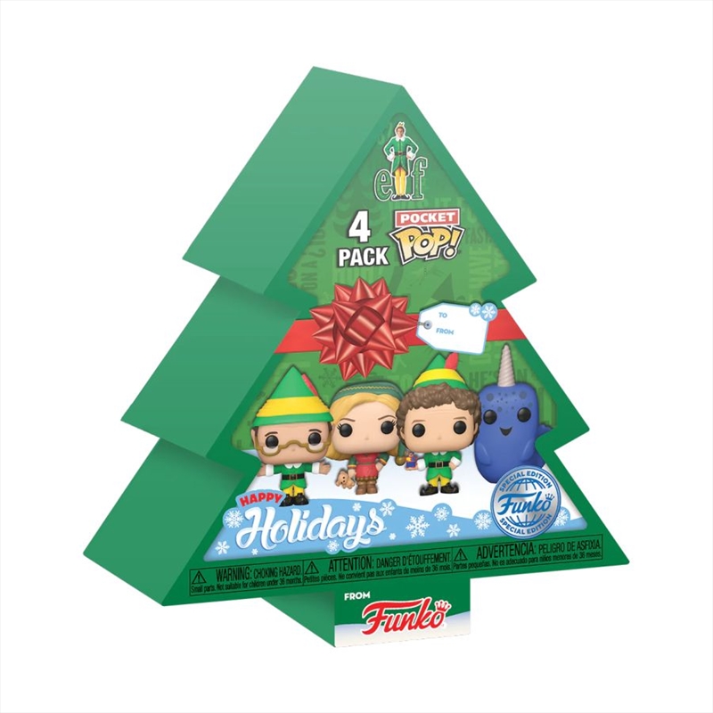 Elf - Tree Holiday US Exclusive Pocket Pop! 4-Pack Box Set [RS]/Product Detail/Funko Collections
