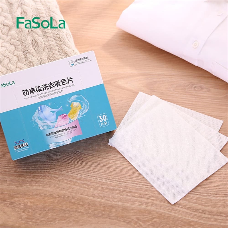 Fasola Dye Absorption Tablet For Prevention of Cross-Color and Dyeing 11*26cm 30pcs/Product Detail/Homewares
