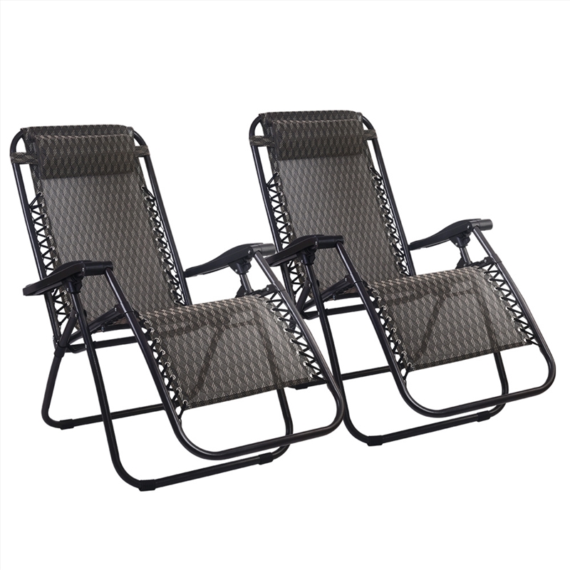 Gardeon Set of 2 Zero Gravity Chairs Reclining Outdoor Furniture Sun Lounge Folding Camping Lounger/Product Detail/Outdoor