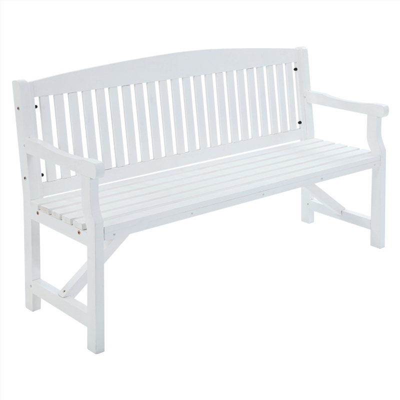 Gardeon Wooden Garden Bench Chair Outdoor Furniture Patio Deck 3 Seater White/Product Detail/Outdoor