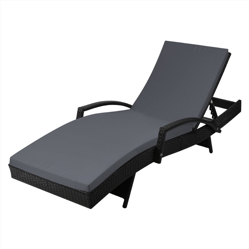 Gardeon Outdoor Sun Lounge - Black/Product Detail/Outdoor