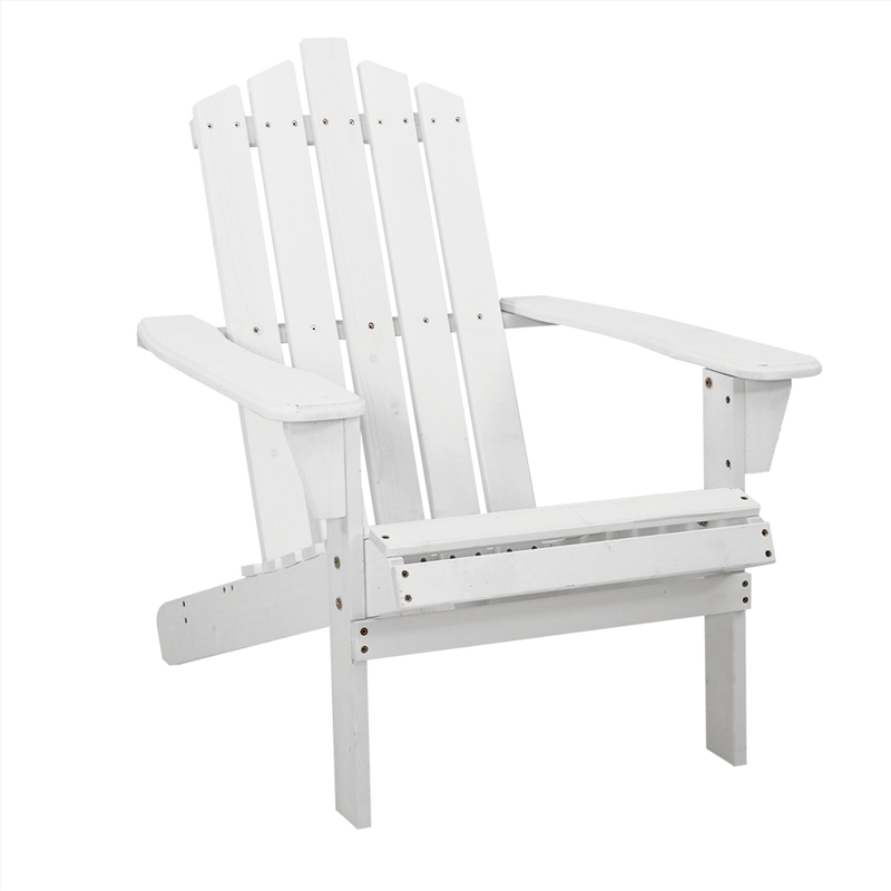 Gardeon Outdoor Sun Lounge Beach Chairs Table Setting Wooden Adirondack Patio - White/Product Detail/Outdoor