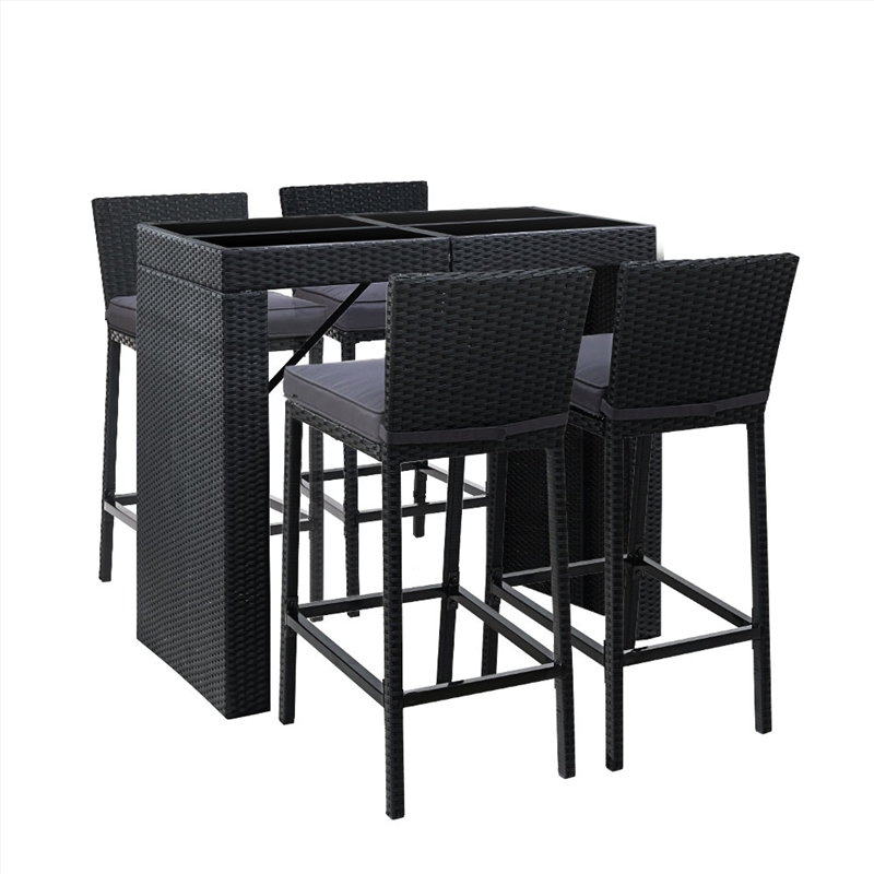 Gardeon Outdoor Bar Set Table Chairs Stools Rattan Patio Furniture 4 Seaters/Product Detail/Outdoor