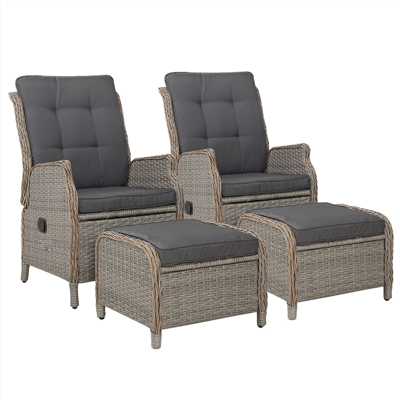 Gardeon Set of 2 Recliner Chairs Sun lounge Outdoor Patio Furniture Wicker Sofa Lounger/Product Detail/Outdoor