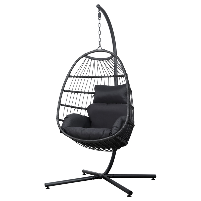 Gardeon Egg Swing Chair Hammock Stand Outdoor Furniture Hanging Wicker Seat Grey/Product Detail/Outdoor