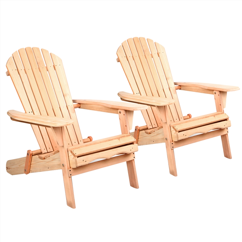 Gardeon Set of 2 Patio Furniture Outdoor Chairs Beach Chair Wooden Adirondack Garden Lounge/Product Detail/Outdoor