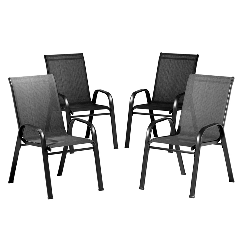 Gardeon 4X Outdoor Stackable Chairs Lounge Chair Bistro Set Patio Furniture/Product Detail/Outdoor