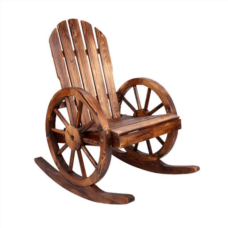 Gardeon Wagon Wheels Rocking Chair - Brown/Product Detail/Outdoor