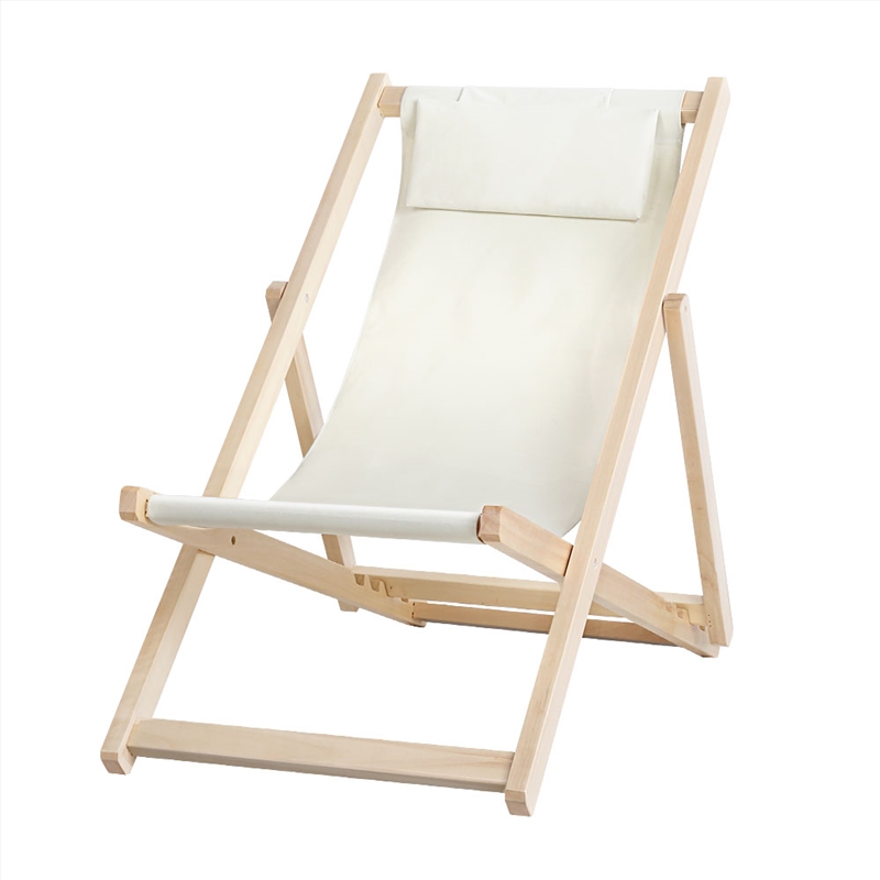 Gardeon Outdoor Chairs Sun Lounge Deck Beach Chair Folding Wooden Patio Furniture Beige/Product Detail/Homewares