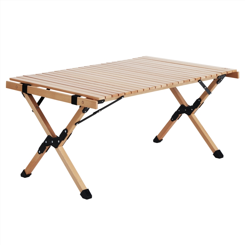 Gardeon Outdoor Furniture Wooden Egg Roll Picnic Table Camping Desk 90CM/Product Detail/Outdoor