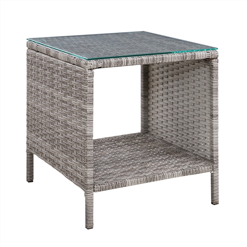 Gardeon Side Table Coffee Patio Outdoor Furniture Rattan Desk Indoor Garden Grey/Product Detail/Outdoor