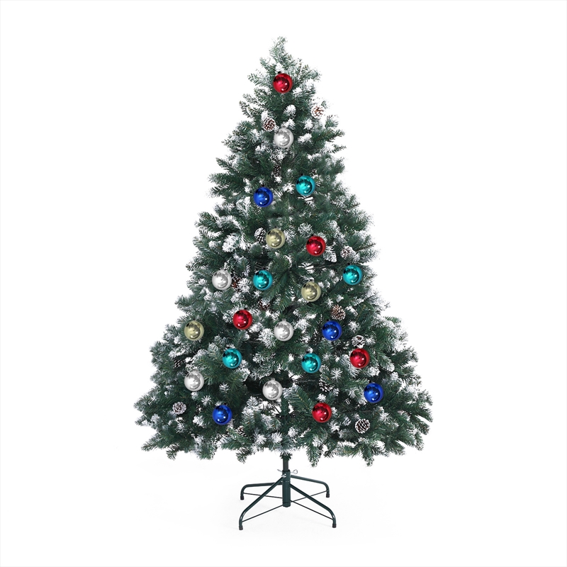 Home Ready 6Ft 180cm 930 tips Green Snowy Christmas Tree Xmas Pine Cones + Bauble Balls/Product Detail/Decor