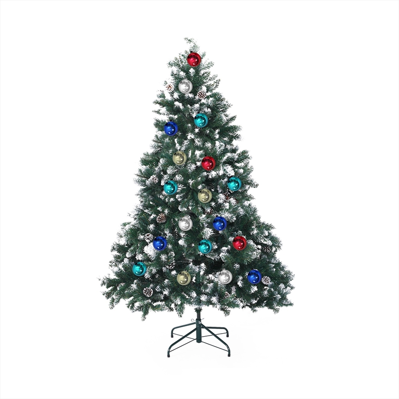 Home Ready 5Ft 150cm 720 tips Green Snowy Christmas Tree Xmas Pine Cones + Bauble Balls/Product Detail/Decor