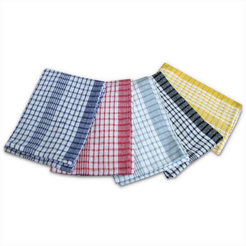 Hotel Living Checkered Set of 5 Cotton Tea Towels/Product Detail/Homewares