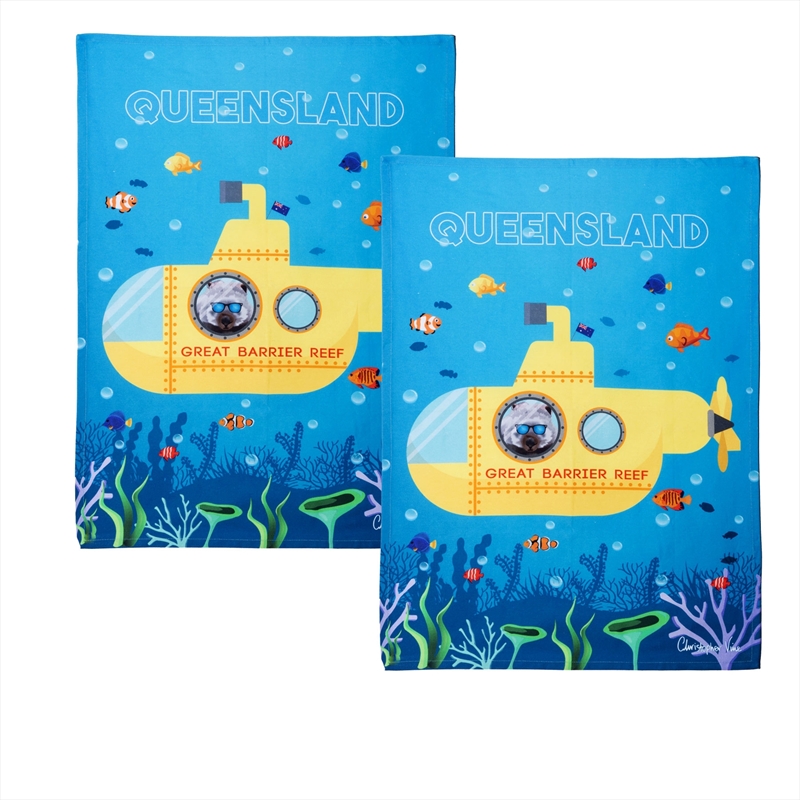 IDC Homewares Set of 2 Christopher Vine Design Tea Towels Great Barrier Reef/Product Detail/Homewares