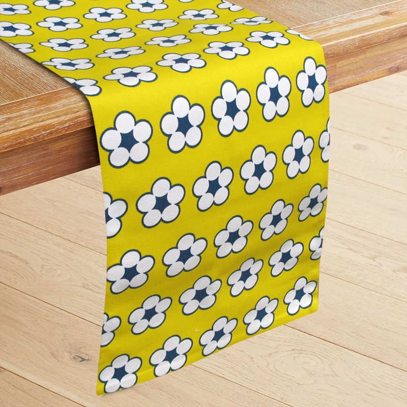 IDC Homewares 100% Cotton Printed Table Runner Cotton Bud Yellow/Product Detail/Homewares