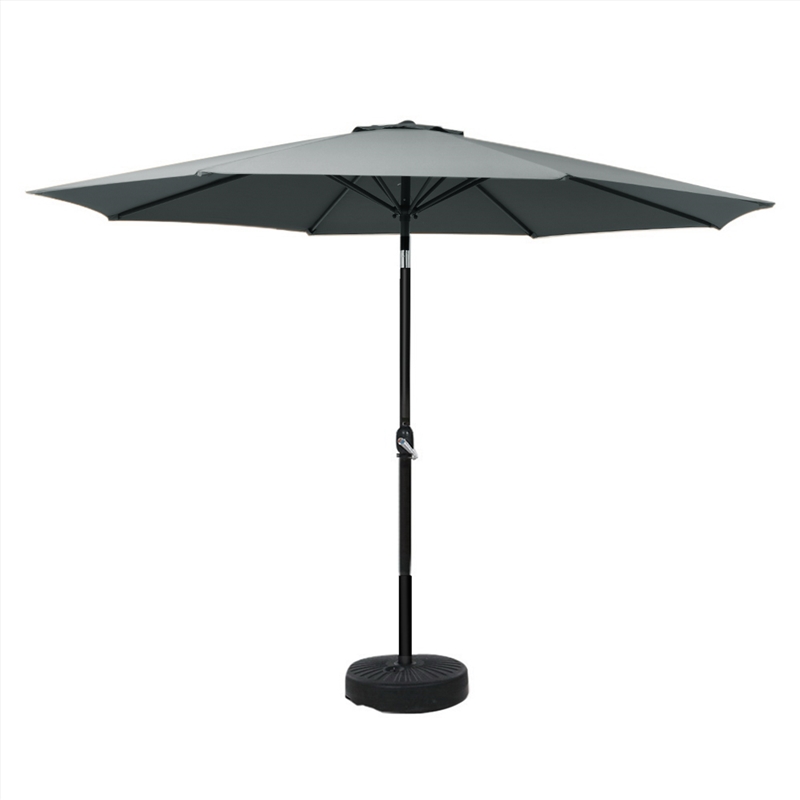 Instahut Outdoor Umbrella 3m Base Beach Pole Garden Tilt Sun Patio UV Charcoal/Product Detail/Outdoor