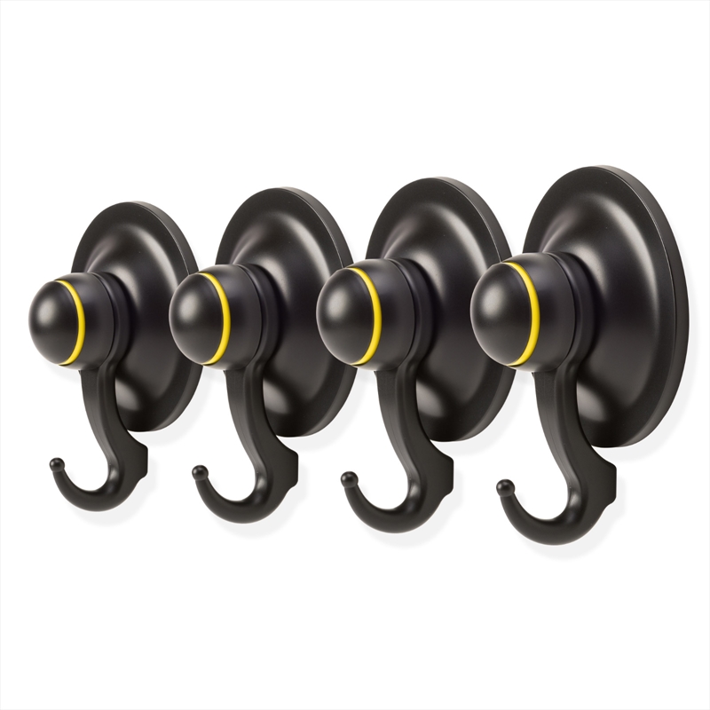 KiahLoc 4PC Black 72mm Suction Hook Removable/Product Detail/Homewares