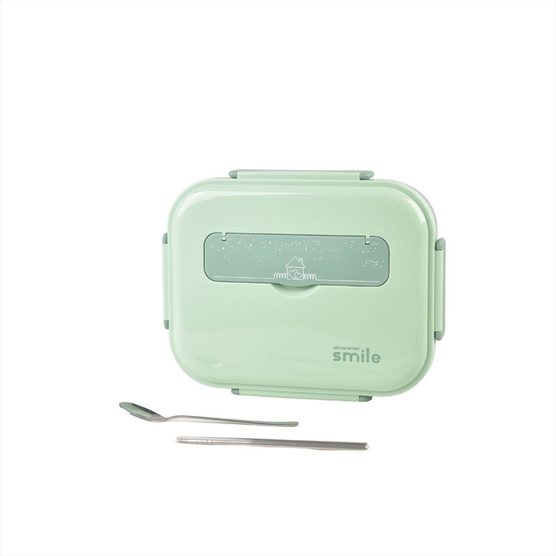 Kylin 304 Stainless Steel 5 Divided Smile Large Lunch Box With Soup Pot - Green/Product Detail/Lunchboxes