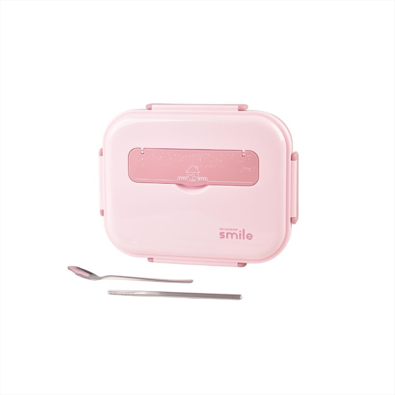 Kylin 304 Stainless Steel 5 Divided Smile Large Lunch Box With Soup Pot - Pink/Product Detail/Lunchboxes