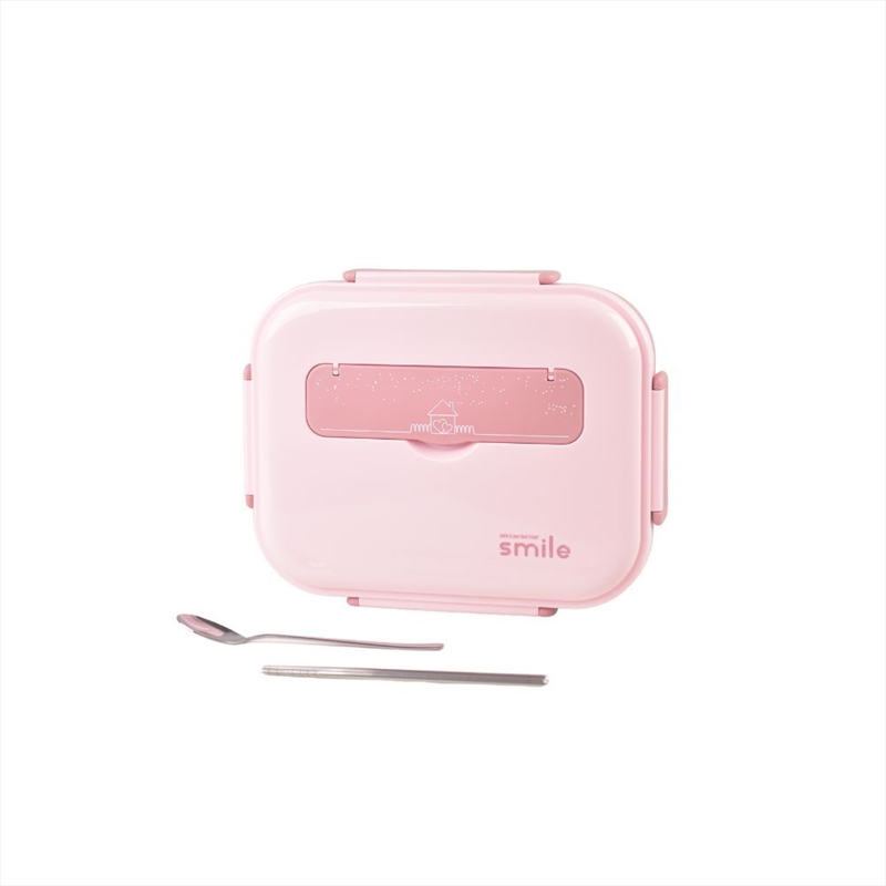Kylin 304 Stainless Steel 5 Divided Smile Small Lunch Box With Soup Pot - Pink/Product Detail/Lunchboxes