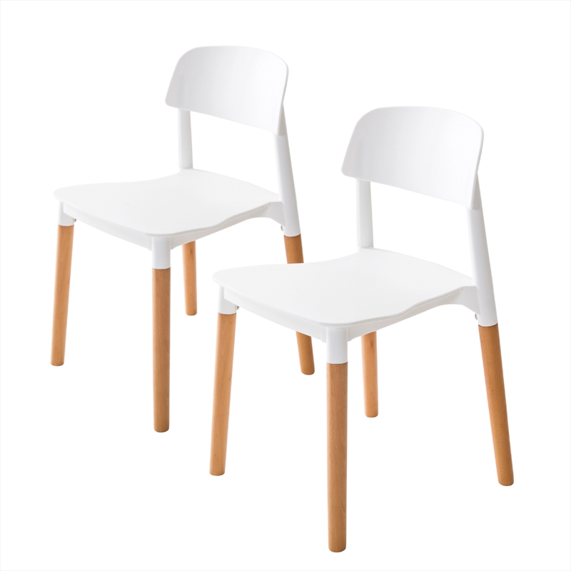 La Bella 2 Set White Retro Belloch Stackable Dining Cafe Chair/Product Detail/Homewares