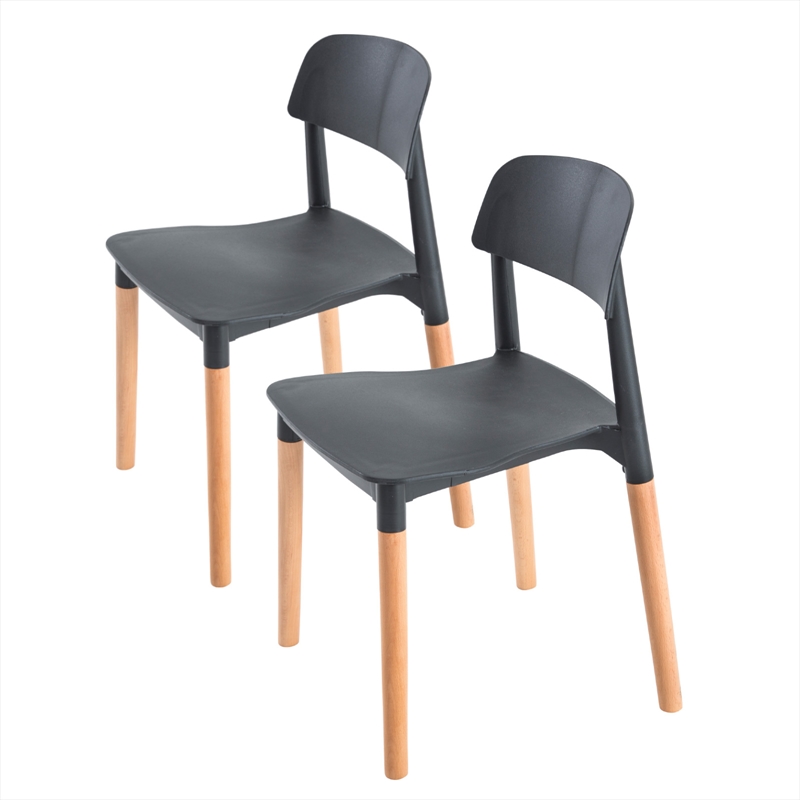 La Bella 2 Set Black Retro Belloch Stackable Dining Cafe Chair/Product Detail/Homewares