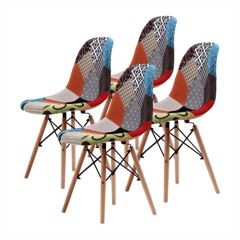 La Bella 4 Set Multi Colour Retro Dining Cafe Chair DSW Fabric/Product Detail/Homewares