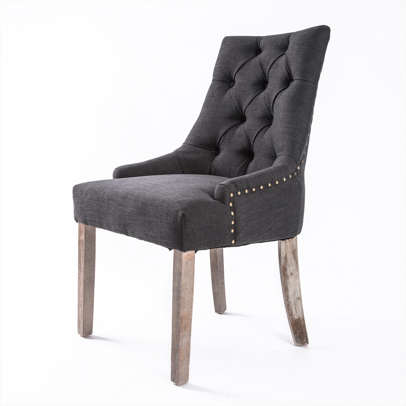 La Bella Black (Charcoal) French Provincial Dining Chair Amour Oak Leg/Product Detail/Homewares
