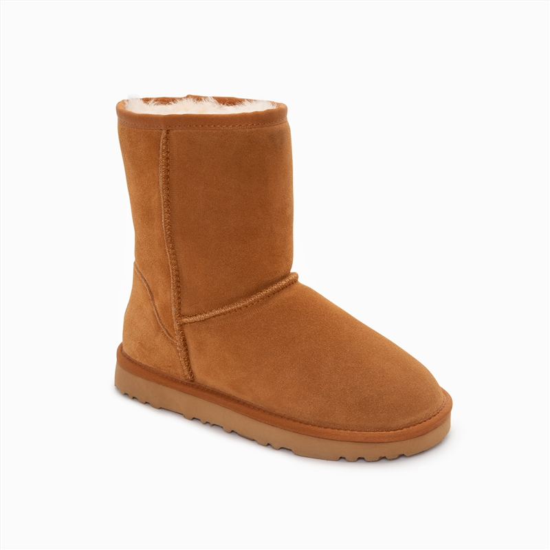 Ugg Boots Genuine Australian Sheepskin Unisex Short Classic Suede (Chestnut, EU44)/Product Detail/Apparel