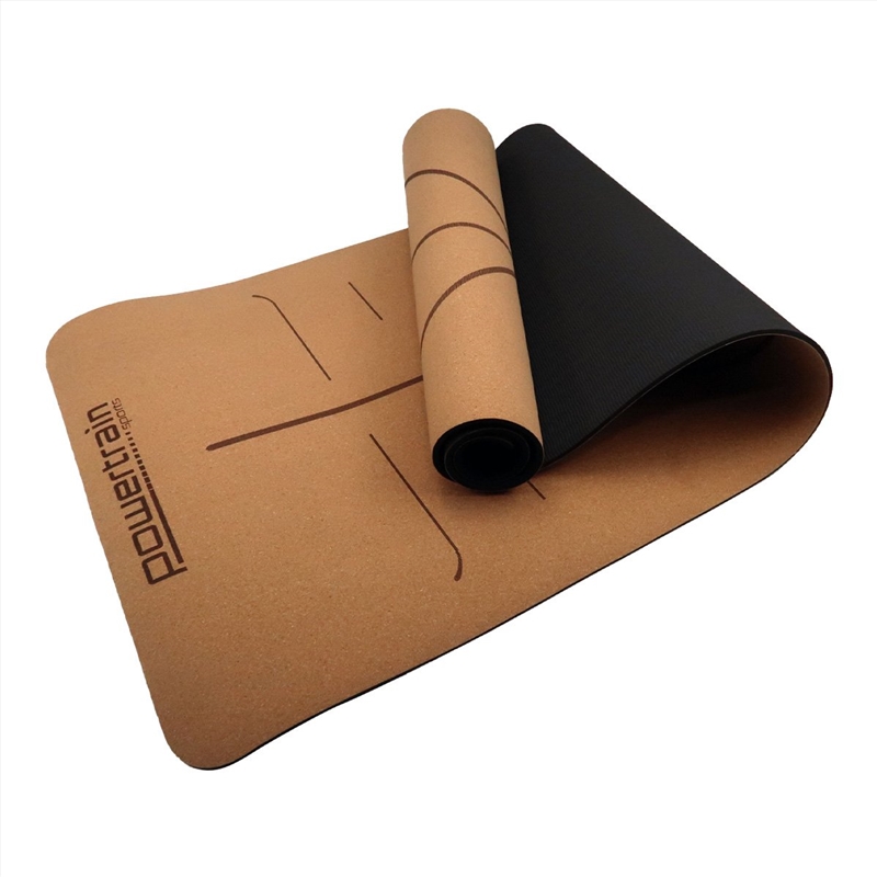 Powertrain Cork Yoga Mat with Carry Straps Home Gym Pilates - Body Line/Product Detail/Gym Accessories